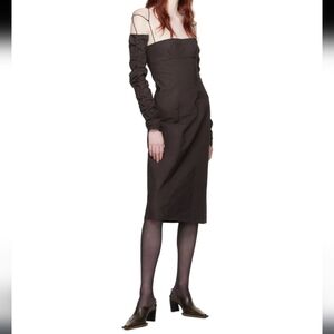 Elena Velez Designer Brown Straight midi Dress size 6